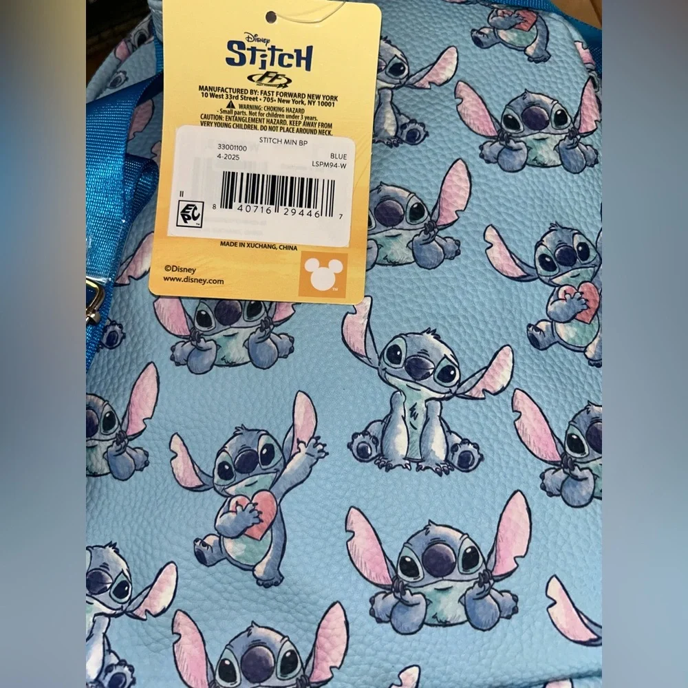 Disney Stitch Girls Faux Leather Mini Backpack - Picture 5 of 5